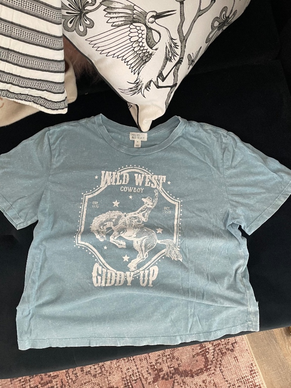 Graphic T-Shirt "Giddy Up" Western Relaxed Fit Size XL